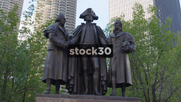 The Statue Of George Washington In Chicago, USA