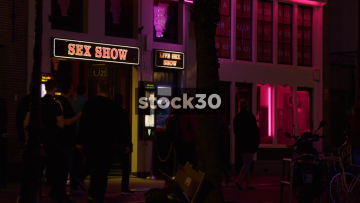 Live Sex Show Signage At Theatre Casa Rosso In Amsterdam, Netherlands