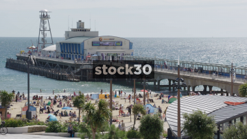 Wide shot of Bournemouth Pier, UK