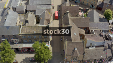 Drone Shot Of Water Street In Bakewell, UK